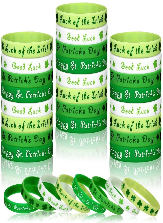 مجموعة سيمجوينج من 200 قطعة من أساور المعصم المطاطية بنقشة نبات النفل الأخضر، إكسسوارات وإكسسوارات لحفلات عيد القديس باتريك، تتضمن 4 أنماط مختلفة. - Image 1